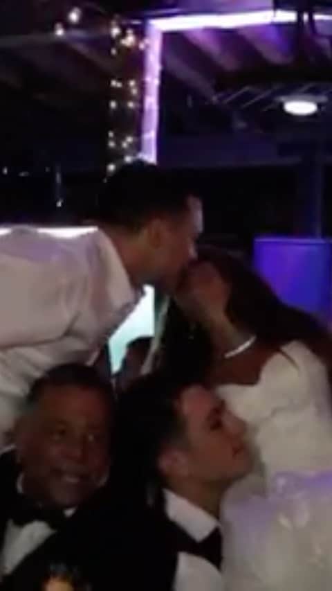 ディーナ・ニコール・コルテーゼのインスタグラム：「ONE OF THE BEST NIGHTS OF OUR LIVES ❤️ 10/28/17  Happy Anniversary @cbuckner_  Thank you @mondoent for this amazing video to look back on 🥰 and for keeping everyone on the dance floor!」