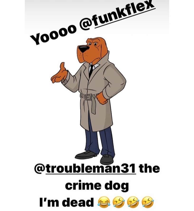 ファンクマスター・フレックスのインスタグラム：「Yo! Who made this? Nuts! @troubleman31 lay off them Crime stoppers videos bruh!🤷🏾‍♂️ @djhercules_787」