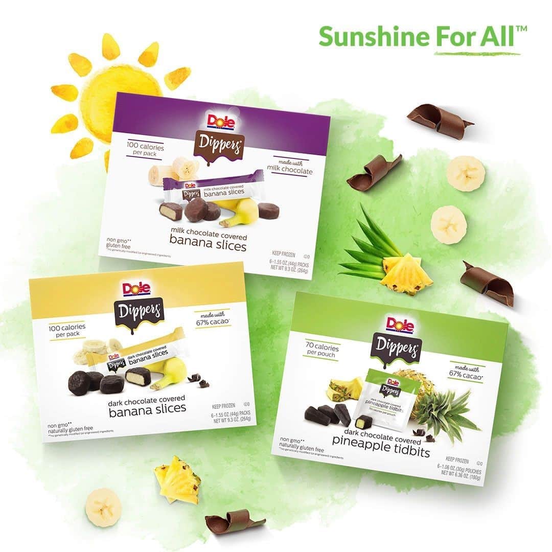 Dole Packaged Foods（ドール）のインスタグラム：「What better way to celebrate #NationalChocolateDay than with our DOLE® Dippers®? What fruit should we dip next? 🍒 🍑 🍓」