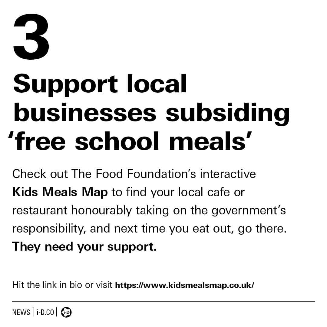 i-Dさんのインスタグラム写真 - (i-DInstagram)「Just when you thought they couldn't get any more shameful, this Tory government have out-Scrooged themselves by refusing to feed children trapped in food poverty over the school holidays, and the British public is understandably outraged.⁣ ⁣ Swipe ➡️ for some simple tips on how you can channel that anger to do something to help this half-term and beyond. ⁣ .⁣ .⁣ .⁣ Text @charlottegush⁣ #FreeSchoolMeals #FoodPoverty⁣」10月29日 3時06分 - i_d