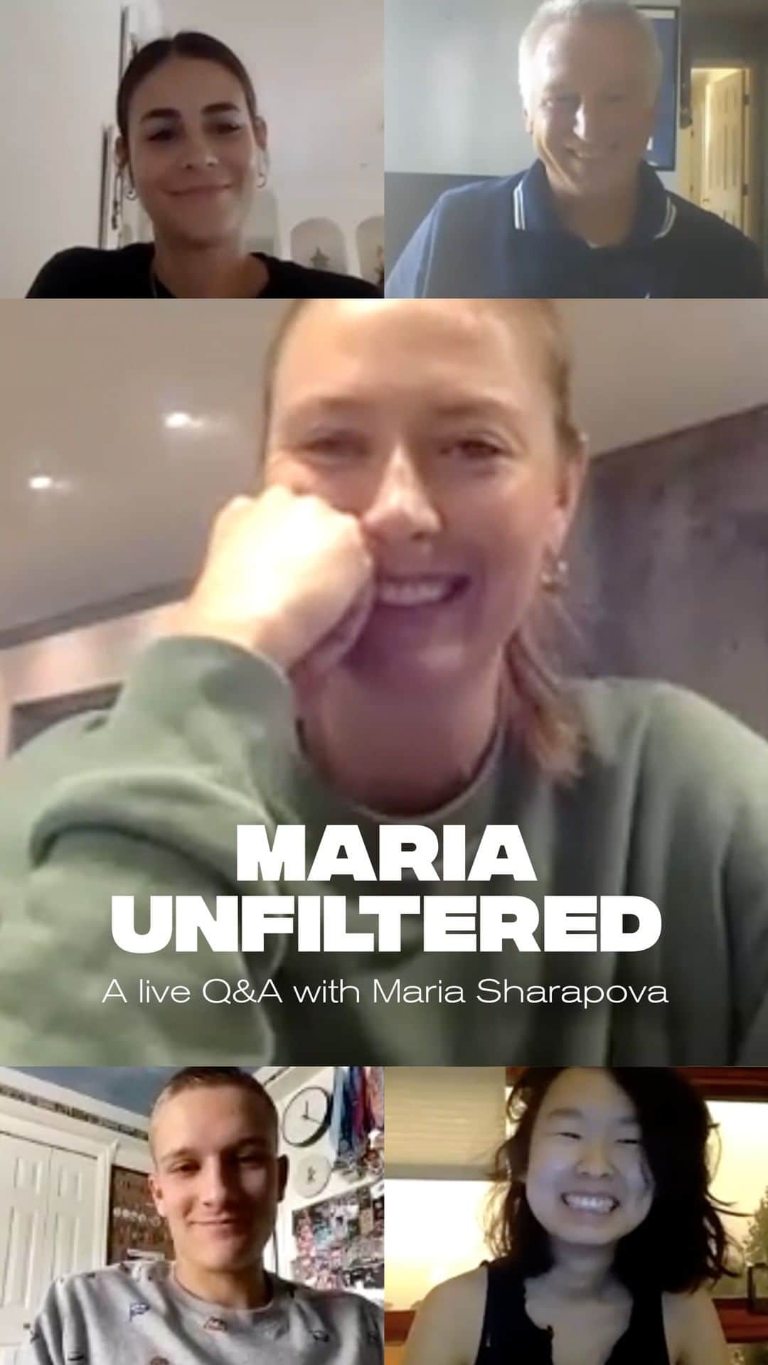 evianのインスタグラム：「Our ambassador @mariasharapova joined 5 lucky winners on a video chat to talk about post-retirement life, her daily routine and more – check out this recording of the exclusive round table!  #evian #evianwater #stayhydrated #positivedrops #mariasharapova」