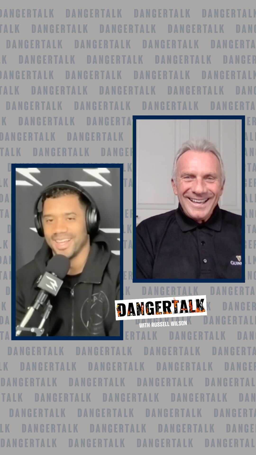 ラッセル・ウィルソンのインスタグラム：「@joemontana joins the show for rivalry week. Watch and listen to @dangertalk now. Presented by @draftkings」