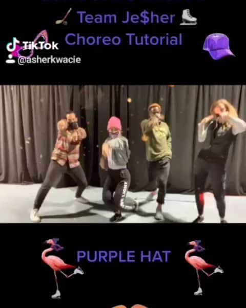のインスタグラム：「Team Jesher's Purple Hat choreography Tutorial . Learn our @cbcbattle week 1 choreo with us! Buss a count, post your own version (extra points if you're in ya best Hallows Eve fit), and VOTE TEAM JESHER. Tune in Oct 29th for this week's Halloween themed episode at 8pm ET on @cbc and @cbcgem. Also follow ya boy on Tiktok😘 @asherkwacie . 🕺💃: @ben_agosto @khill_co  . . #freedomschooltoronto #difd #difdroyal #botb #battleoftheblades #figureskating #hockey #coloryourice #youthmentalhealth #allblacklivesmatter #translivematter #indigenouslivesmatter #weareinthistogether #endsars #listenlearnllove #charity #restorativejustice #halloween #tiktok」