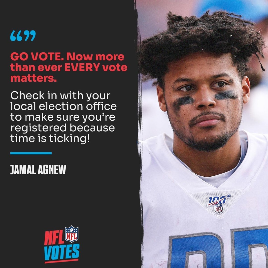 NFLさんのインスタグラム写真 - (NFLInstagram)「Now is the time to VOTE. #NFLVotes (via @two_6ix)⁣ ⁣ Make your plan to vote at nfl.com/votes」10月29日 6時31分 - nfl