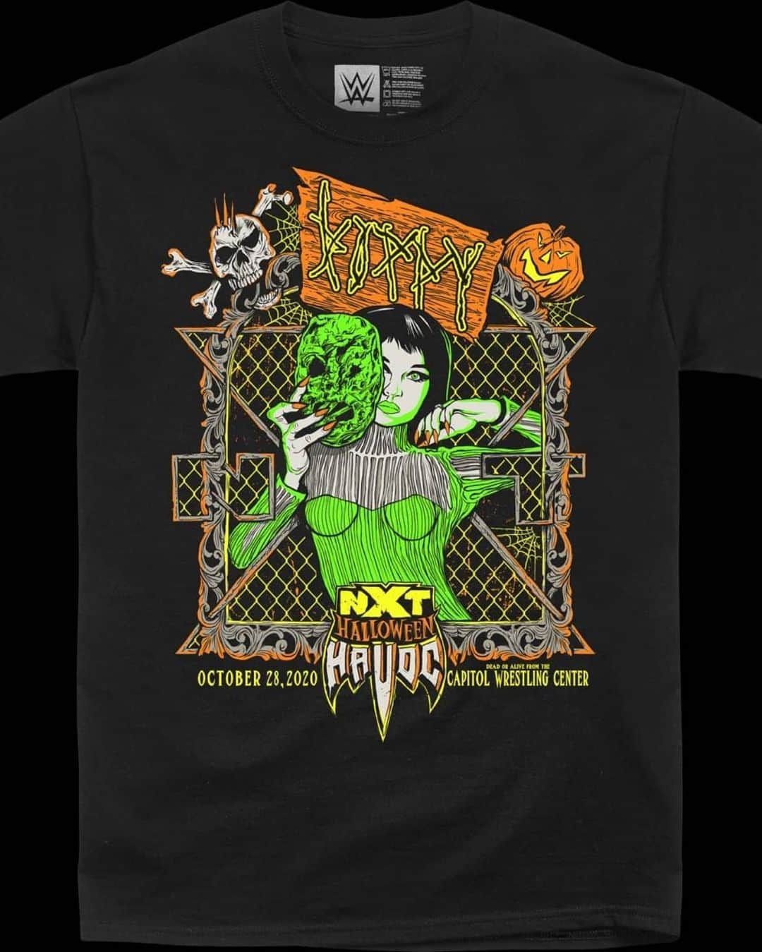 Poppyさんのインスタグラム写真 - (PoppyInstagram)「Halloween Havoc 🎃✨ #NXT #weareNXT Playing @shirai_io into the ring!!  Swipe 2 see my exclusive NXT x Poppy Halloween Havoc collab tee. Available for 48hrs only!!  (link on profile to buy)」10月29日 12時00分 - impoppy
