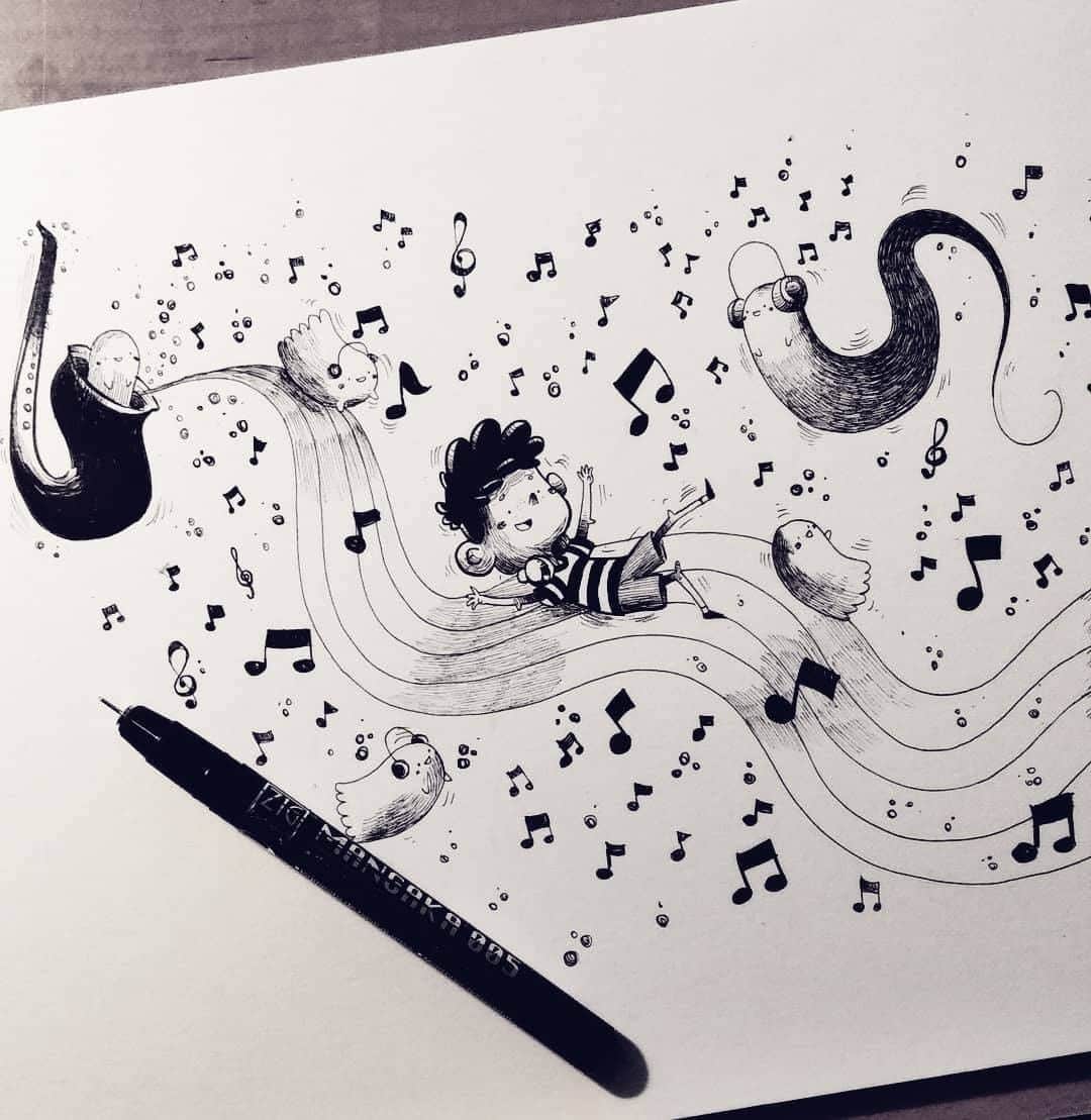 Kuretakeさんのインスタグラム写真 - (KuretakeInstagram)「インクトーバー 27日目『音楽』 絵本イラストレーターのPawełさんが、呉竹のミリペンMANGAKAで素敵なイラストを描いてくださっています！ 頭の中に楽しい音楽が聞こえてきます♪♫  Inktober day 27 "Music" Joyful illustration by Chilren's Book Illustrator Pawel Gierliński !  Art by: @pawel_gierlinski_ilustracje  Made with: ZIG CARTOONIST MANGAKA  No ©Copyright infringement intended. Any issues? Please contact us to fix it.  #inktober2020 #kuretakezig #kuretake #呉竹 #インクトーバー2020 #インクトーバー  #zigmangaka #mangaka #zigcartoonist #ミリペン #マンガカ #kuretakejapan #inkingart  #inktober #kuretake_inktober #kuretakezig_usa #inktoberday27 #inktoberday27music  #inktoberillustration #inktobermusic #inkillustrations #inkillustration #inkingpens #childrenbookillustration #childrenbookillustrator #children_illustrations #illustrationforchildren #illustrationforkids  #picturebookartist #illustrationday」10月29日 13時00分 - kuretakejapan