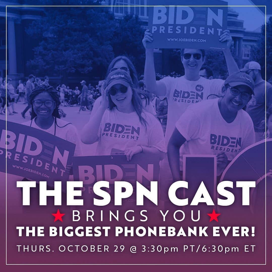 ジュリー・マクニヴンのインスタグラム：「We know that #Supernatural (the longest-running sci-fi show in US history) is ending, but we're still determined to fight the forces of evil. Join me & the SPN cast as we create the largest phone-bank in American history tomorrow!   3:30 PM PT. Go sign up ➡️ Link in bio」