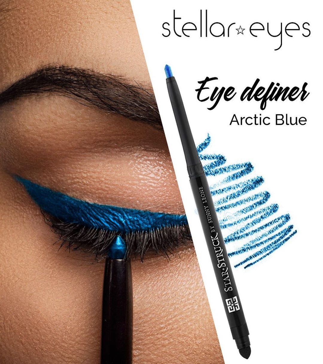 サニー・レオーネさんのインスタグラム写真 - (サニー・レオーネInstagram)「Blue is the NEW! Create a striking Bold Eye look with this gorgeous #ArcticBlue Eyeliner by #StellarEyes 👁️ Available exclusively on www.suncitystore.com  #SunnyLeone #fashion #cosmetics #StarStruckbySL #Eyebrow #EyeLiner #Mascara #luxury #luxurylifestyle #Eyes #EyeDefiner」10月29日 16時17分 - sunnyleone