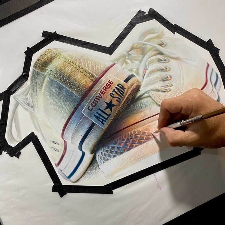 Art Collective Magazineさんのインスタグラム写真 - (Art Collective MagazineInstagram)「@roncruzart out here just killing the sneaker game! Give him a follow for more 👟💥🖊 #artnerdsupport #artcollective #artnerd #sneakers #sneakerhead #shoes #addidas #converse #nike」10月30日 3時12分 - art_collective