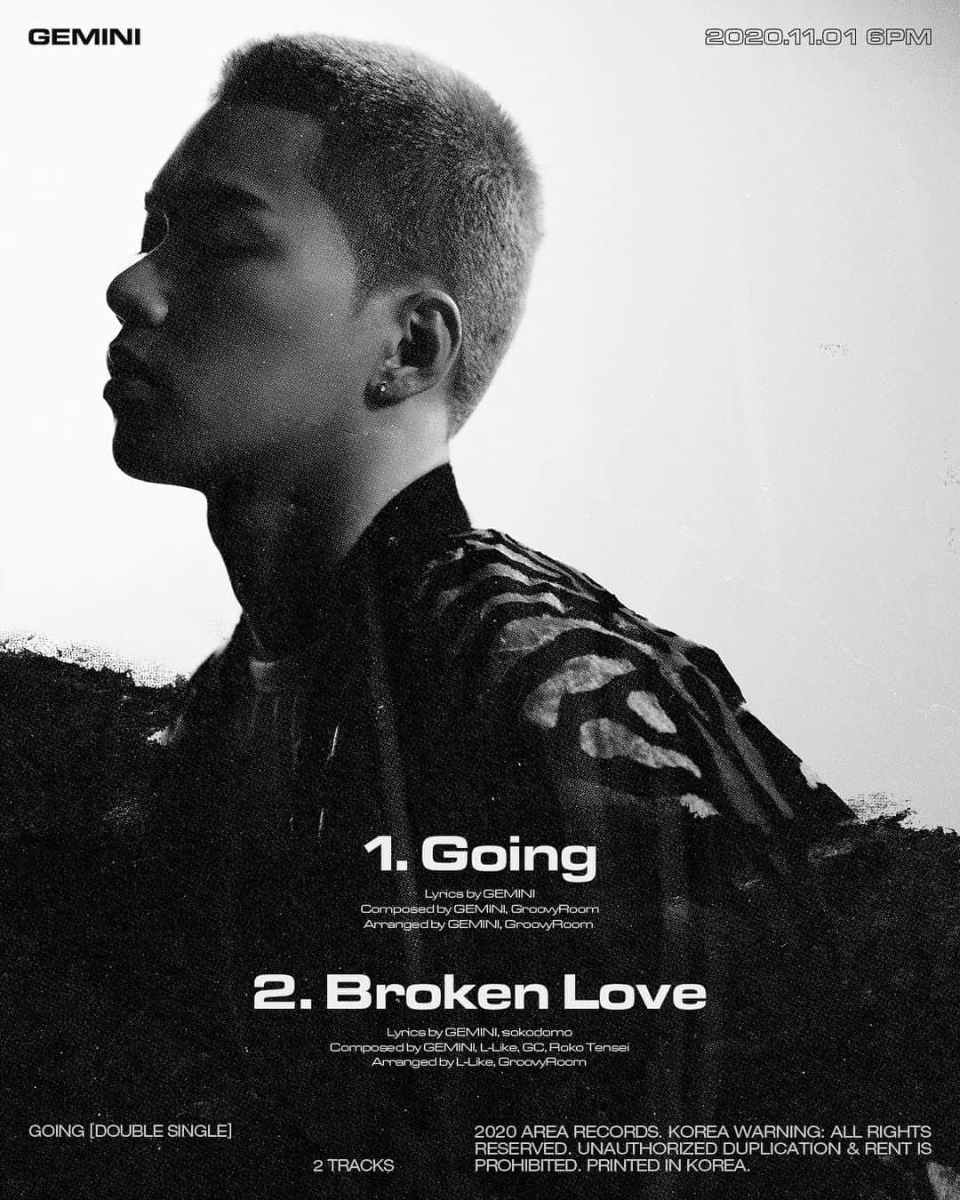 ソン・ファミンのインスタグラム：「GEMINI [Going]  ⠀ Tracks 1. Going 2. Broken Love ⠀ 2020.11.01 6PM (KST) ⠀」