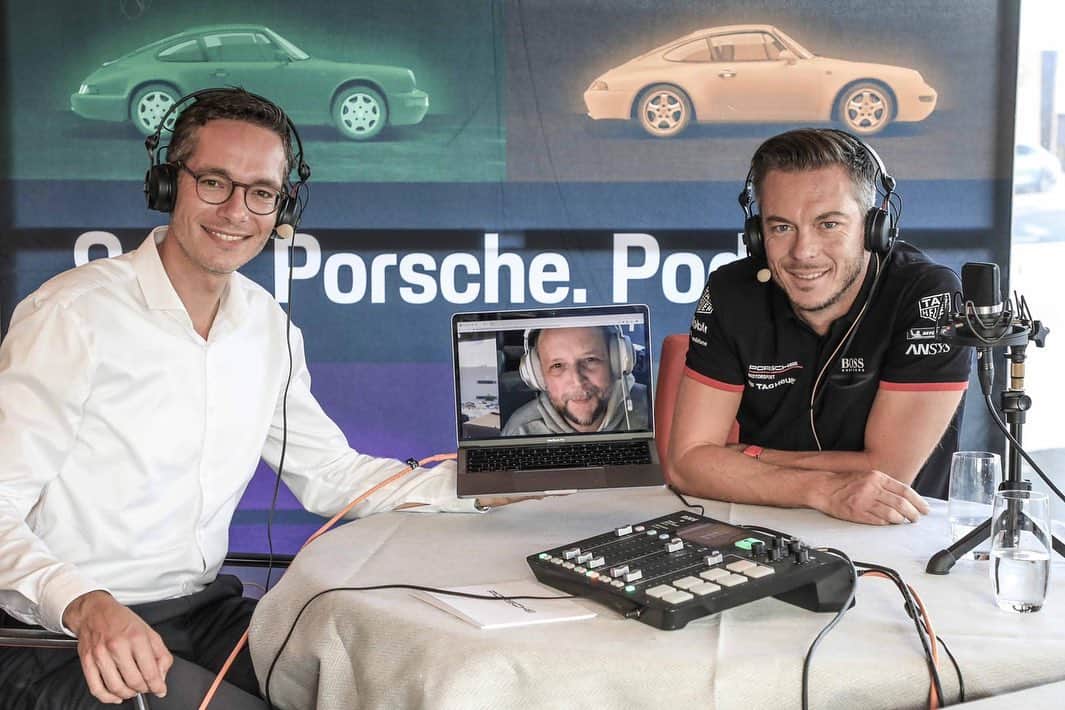アンドレ・ロッテラーのインスタグラム：「What do you think the future holds for motorsports? Check our our new episode of the 9:11 podcast (http://porsche.click/911podcast). In it, German rapper and amateur racer Smudo and I discuss sustainability, eSports and what it takes to be a racing driver. Thanks for having us @sebastianrudolph911」
