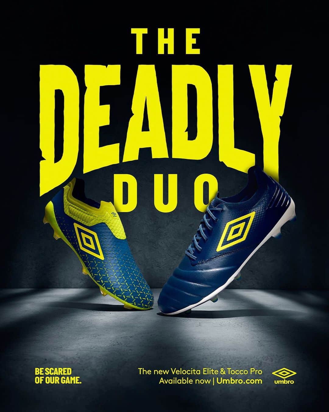 UMBROさんのインスタグラム写真 - (UMBROInstagram)「Tocco Pro and Velocita - The Deadly Duo ⚠️.  Blue Sapphire, Lime Punch, White. Available globally now.   Hit the 🔗 in bio to find out more....if you dare 👀.  #umbro #umbrofootball #bescaredofourgame #tocco #velocita」10月29日 21時00分 - umbro
