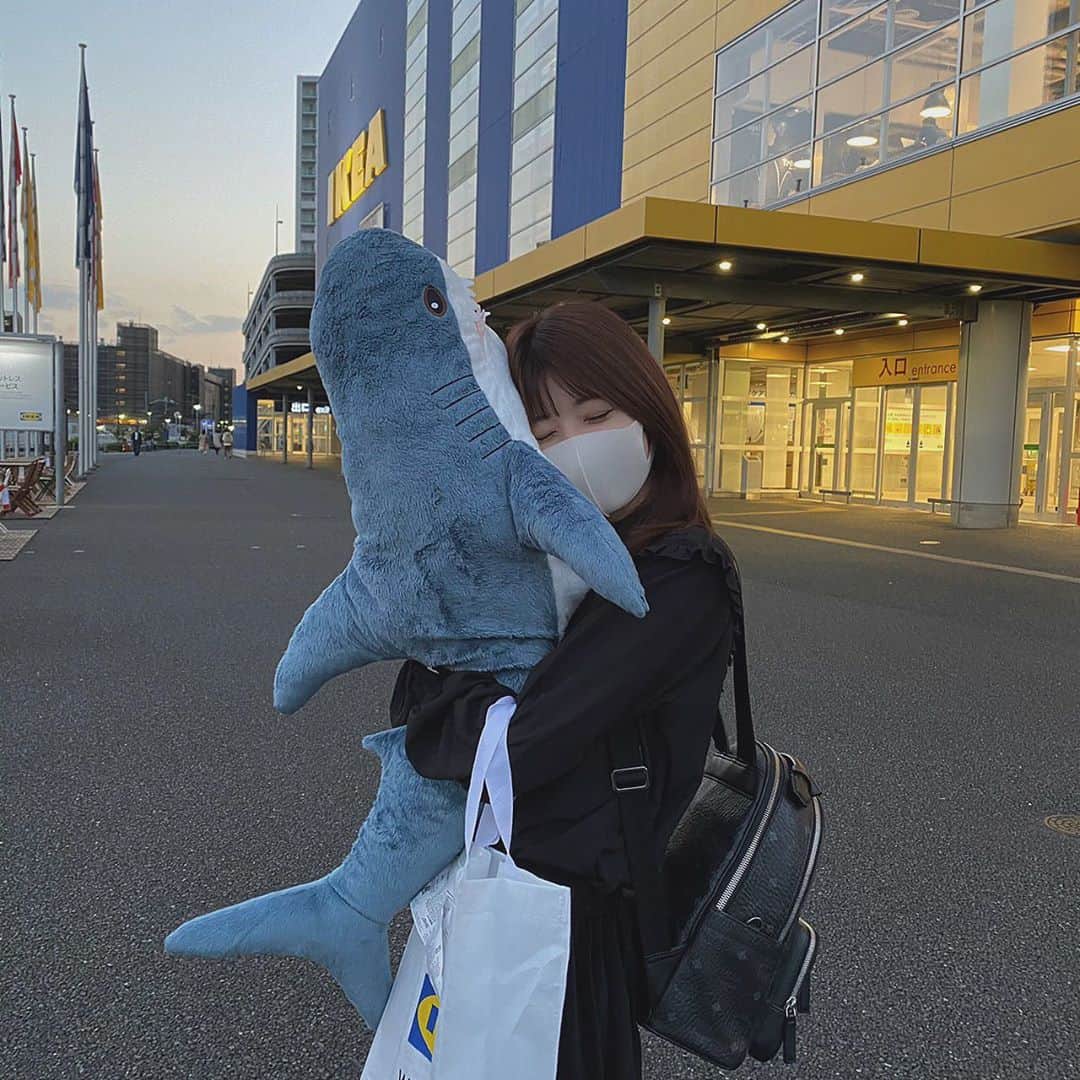 のインスタグラム：「. サメ持ち帰りました🦈💙」