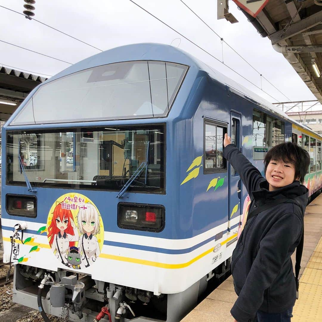 がっちゃんのインスタグラム：「電車の中でこたつに入って、のんびり紅葉を楽しみました🍁✨  #お座トロ展望列車 #会津鉄道 #japan #japantrain #japantrip #japantravel #がっちゃん #がっちゃんねる」