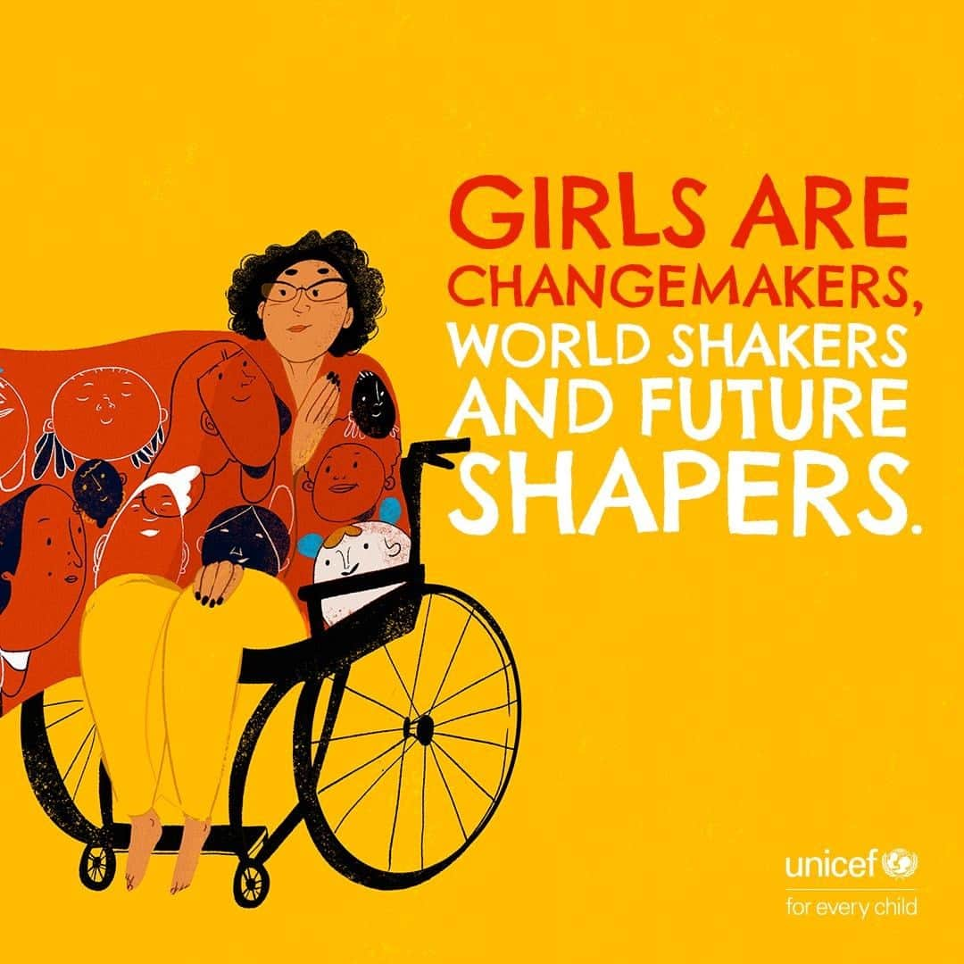 unicefさんのインスタグラム写真 - (unicefInstagram)「Investing in girls lasts forever.⠀ ⠀ Together, let's tear down all barriers and lift them up. Let’s reimagine an equal world for all. #GenerationEquality 🖌 @inagouveia」10月29日 21時45分 - unicef