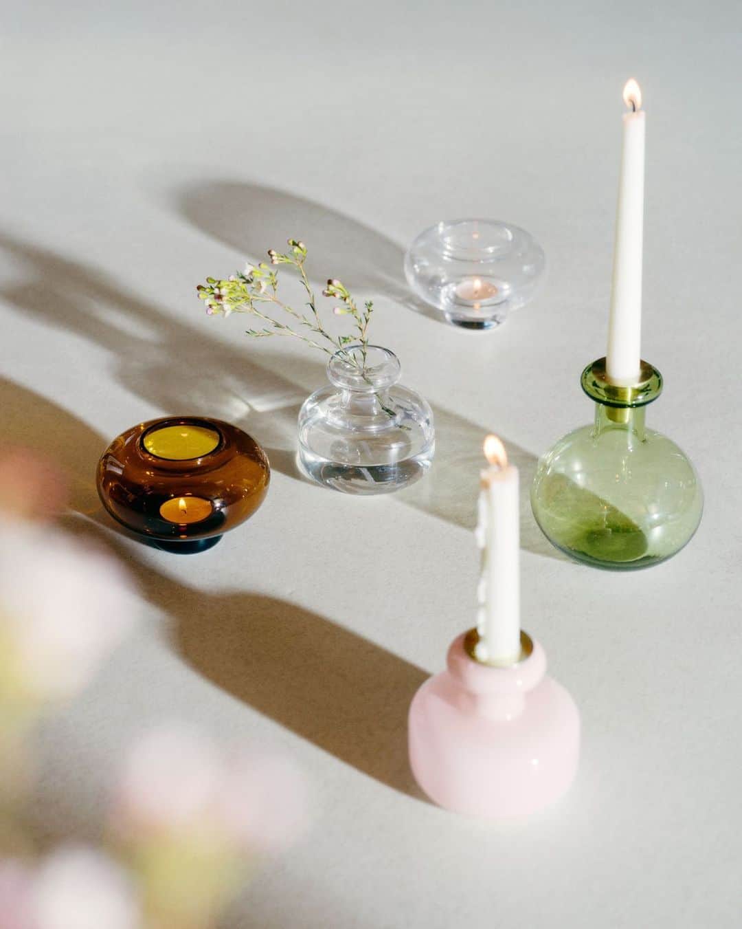マリメッコのインスタグラム：「Ward off the darkness with our new mouth-blown candleholders Puteli, Butticula, and Fyr. These minimalistic objects have a Carina Seth Andersson signature – they are designed for life. #marimekko」