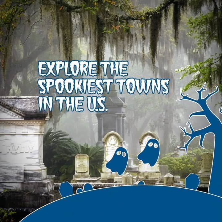 アメリカン航空のインスタグラム：「These aren’t your typical ghost towns. Check out these spooky cities where you’re sure to meet a friendly spirit. 👻 #Halloween2020 🎃 Link to American Way in bio.」