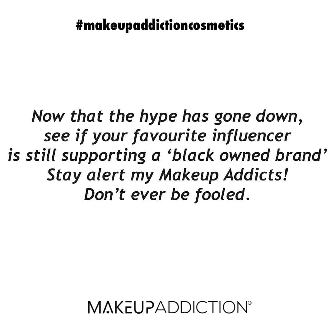 Makeup Addiction Cosmeticsさんのインスタグラム写真 - (Makeup Addiction CosmeticsInstagram)「Just thought I’d throw it out there. Feel free to share, save and put your thoughts  below.👇🏾 Was 100% black owned and still 100% black owned. 😍 #foodforthought #makeupaddictioncosmetics」10月29日 23時44分 - makeupaddictioncosmetics