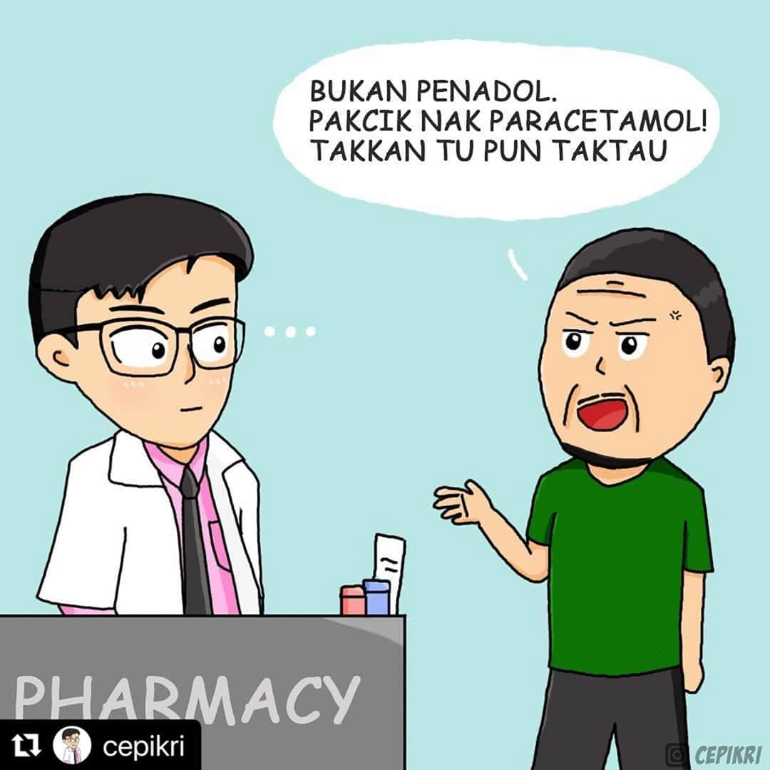 Koleksi Komik Malaysiaさんのインスタグラム写真 - (Koleksi Komik MalaysiaInstagram)「#Repost @cepikri with @make_repost ・・・ Rx Comic Episode 1  This is long overdue but finally I managed to debut the first episode of #RxComic series that focus on life of a pharmacist.  Hopefully it doesn't offend anyone 😂  Context: Penadol and PCM are the same thing. Penadol is just the brand name similar to yuphamol, peracap, peracil.. But some Malaysians think Penadol and med fever they obtained from clinics are different.  So, for pharmacist out there, just chill and give them a different brand. No need to waste your energy arguing on this 🤙  #lifeasapharmacist」10月30日 0時05分 - tokkmungg_exclusive