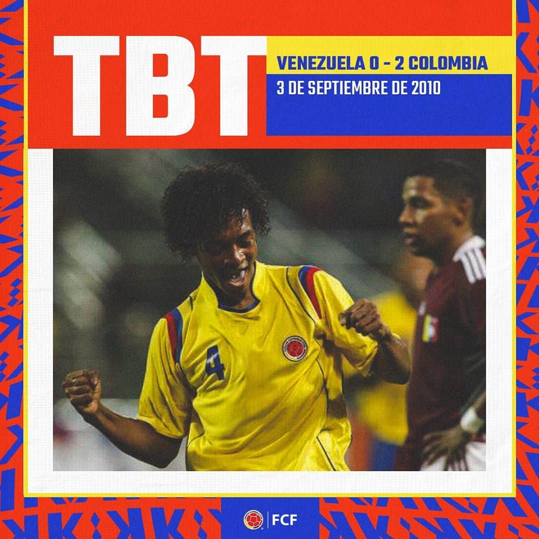 サッカー コロンビア代表チームのインスタグラム：「Un #TBT muy especial 🤗  📅 3 de septiembre del 2010 🏆 🇻🇪 0⃣-2⃣🇨🇴 🎁 Primer gol de @cuadrado con la Selección mayores 💪」