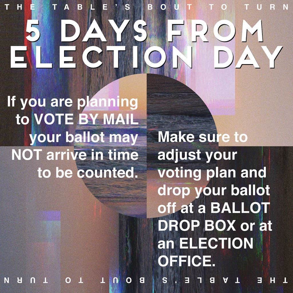 ジャネル・モネイさんのインスタグラム写真 - (ジャネル・モネイInstagram)「We are 5 DAYS away from ELECTION DAY! 🗳  If you are planning to VOTE BY MAIL, adjust your plan + try to drop your ballot off at:  1. A BALLOT DROP BOX 2. An ELECTION OFFICE ✊🏾   Get more information on voting and Election Day at WHENWEALLVOTE.org @whenweallvote」10月30日 11時32分 - janellemonae