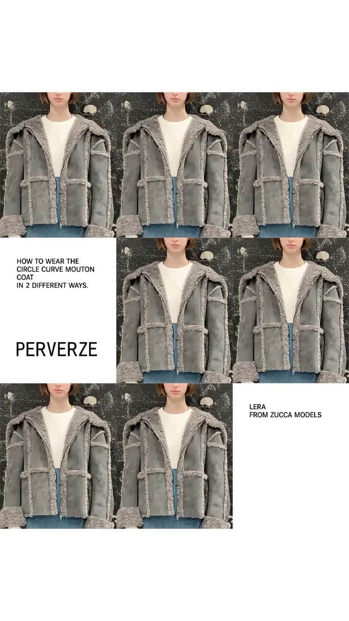 定期販売 perverze Circle グレー Coat Mouton Curve 毛皮/ファーコート