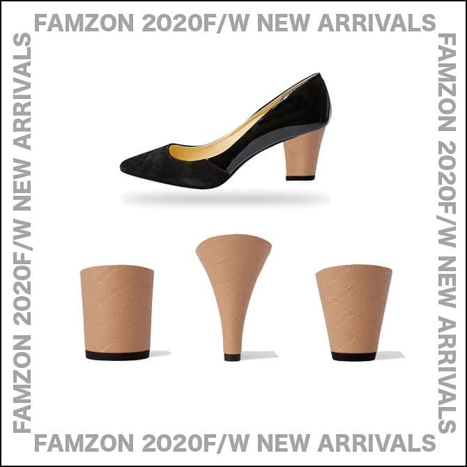 FAMZON (ファムゾン) のインスタグラム：「👠NEW ARRIVALS👠﻿ ﻿ FAMZON 2020秋冬ヒール第一弾を販売開始しました！﻿ FAMZONのアイコニックデザインであるバイカラーで人気のボディ、ROMMYに合わせてご紹介します👠﻿ ﻿ ぷっくりとしたキルティング風の型押しがされた素材。﻿ ベージュは様々なBODYに相性がよく、今年らしいブラウンコーデにもぴったりのアイテム✨﻿ ﻿ #famzon #ファムゾン #着せ替えヒール #靴#ビール」