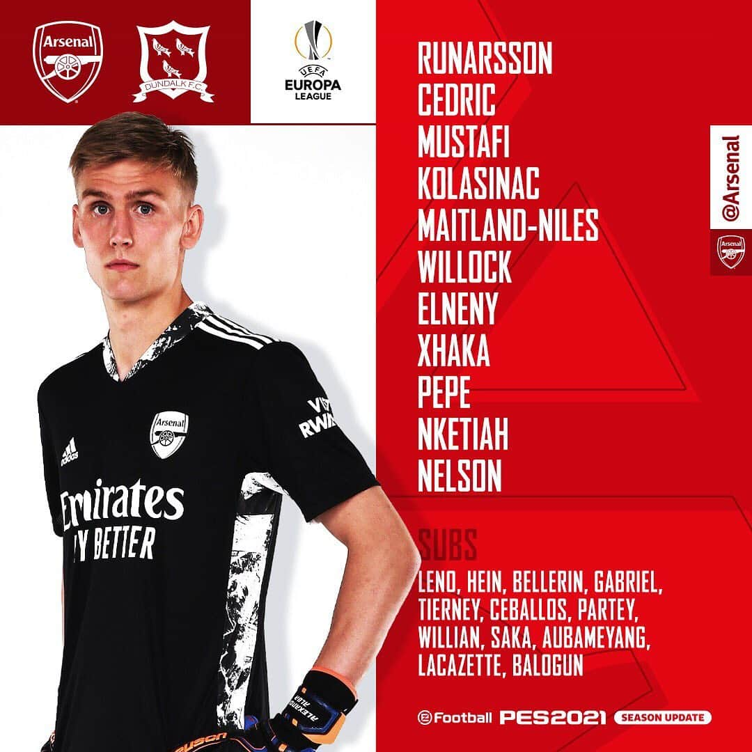 アーセナルFCさんのインスタグラム写真 - (アーセナルFCInstagram)「It’s a debut for Alex Runarsson 💪  #UEL #Arsenal #runarsson」10月30日 3時52分 - arsenal