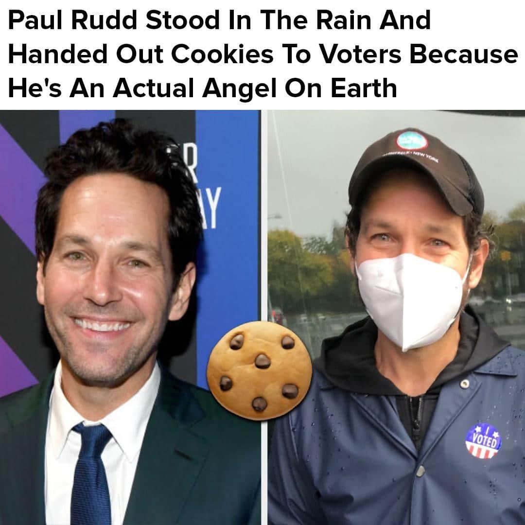 BuzzFeedさんのインスタグラム写真 - (BuzzFeedInstagram)「Paul Rudd, the Cookie King. Link in bio 👆」10月30日 6時00分 - buzzfeed