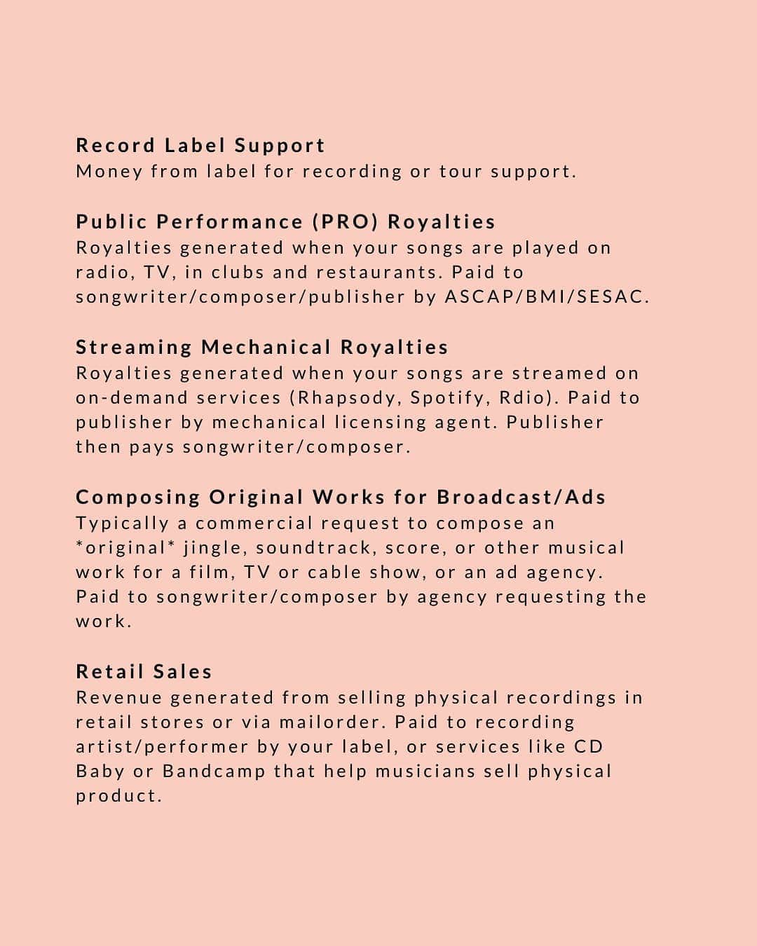 カインドネスさんのインスタグラム写真 - (カインドネスInstagram)「So yesterday we finally did the first of the webinars I've been promising. I realised that I keep referencing a pre-pandemic resource by @future_of_music where they break down 40 of the primary sources of income for working musicians. I've reworked this document a little to reflect the fact there is no live music industry! The original is in my Linktree (in bio). I hope it helps ❤️」10月30日 5時48分 - kindnessmusic