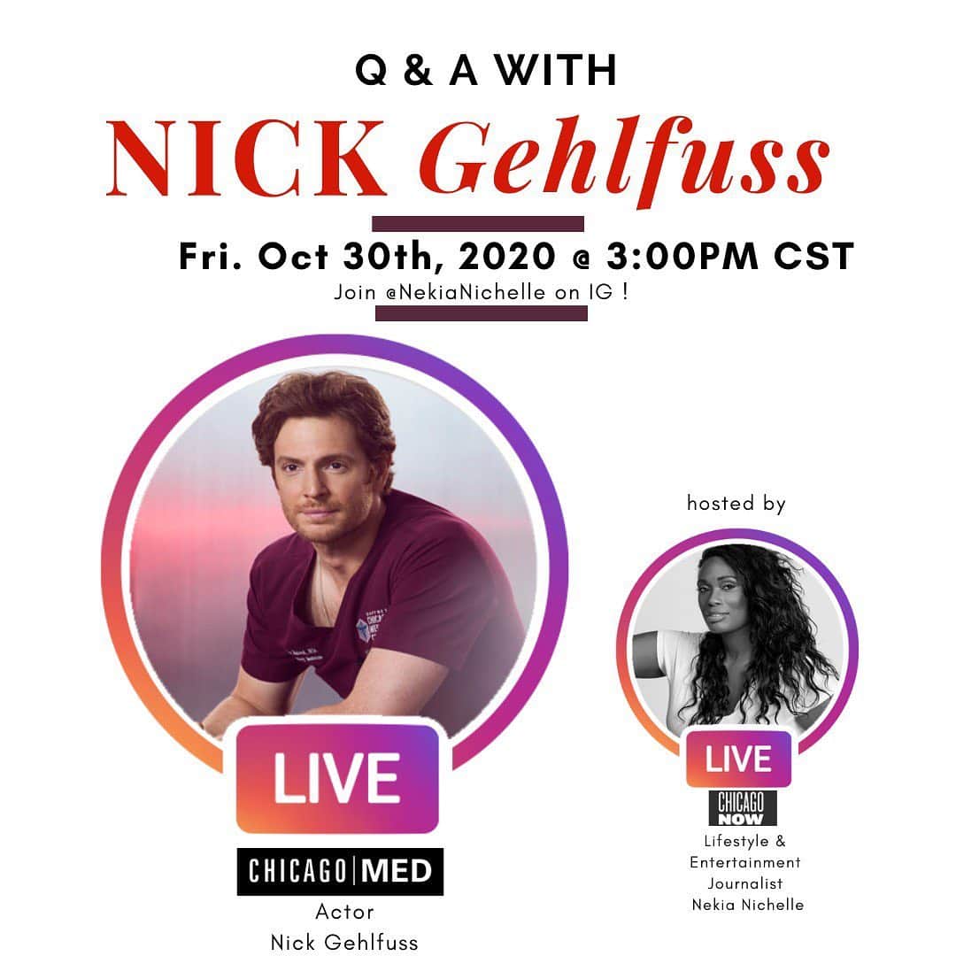 ニック・ジェフスのインスタグラム：「Join us live tomorrow @ 3 pm CT! #onechicago」