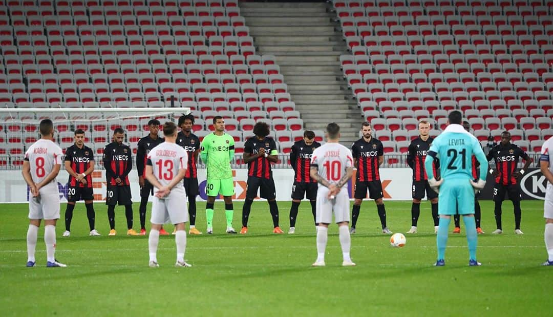 モルガン・シュネデルランのインスタグラム：「Triste journée pour Nice et pour la France hier ,  Malgré cela on se devait de faire notre job et nous sommes contents des 3 points 🔴⚫️」