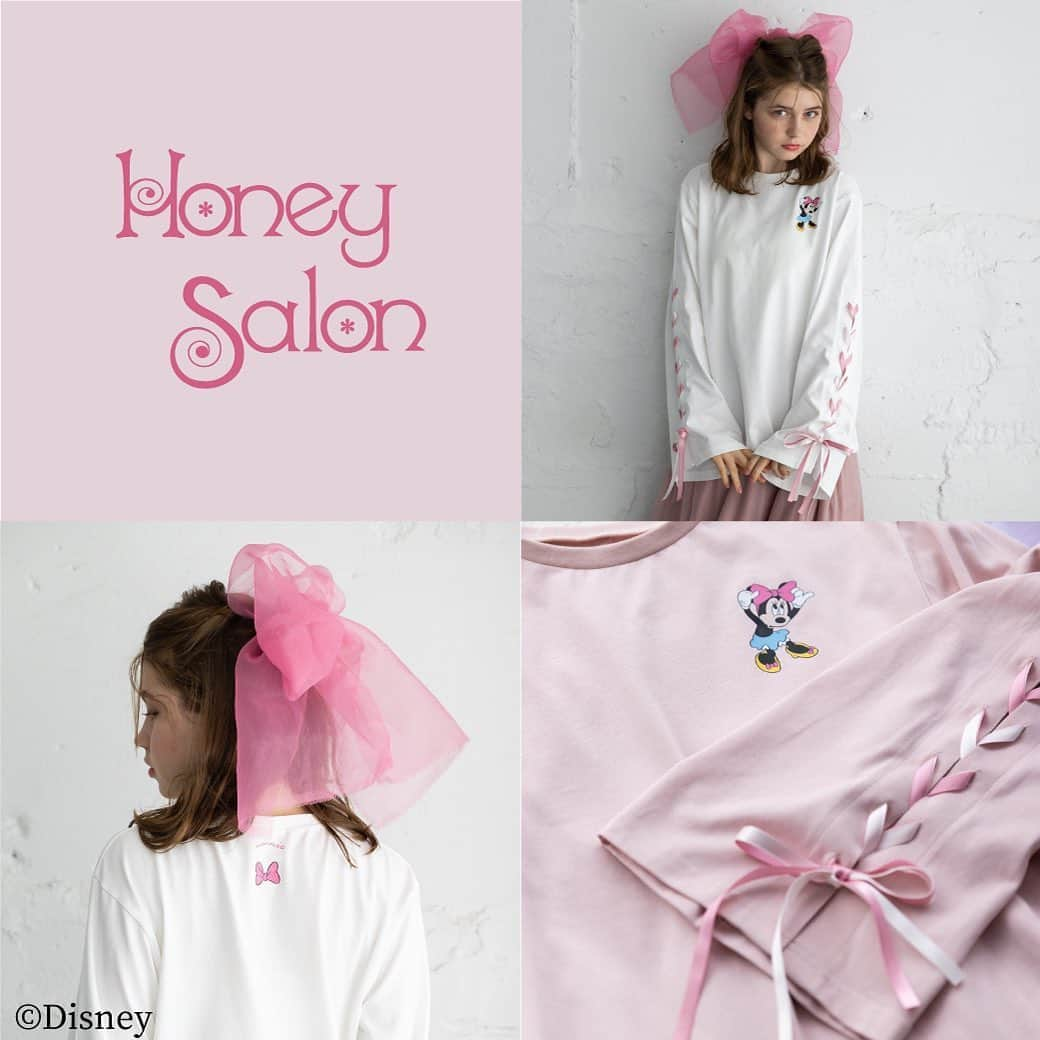 ハニーサロンバイフォピッシュさんのインスタグラム写真 - (ハニーサロンバイフォピッシュInstagram)「. . HONEY SALON -Disney Collection-  . ハニーサロンより、おしゃれで可愛いミニー＆デイジーのアイテムが登場！ ちょっぴりレトロなアートと、２人の特徴である大きなリボンにフィーチャーした3型をご用意しました。 . 10月30日(金)より、公式通販ストライプクラブ・ZOZOTOWNにて先行予約スタート！ .  ⌒*⌒*⌒*⌒*⌒*⌒*⌒*⌒*⌒*⌒*⌒*⌒ . #ミニーレースアップロンT . #デイジーレースアップロンT . ￥8,900＋tax . . 袖のレースアップがポイントのガーリーカジュアルなロンＴ。 カチューシャを合わせてコーデするのも相性のいい前後ワンポイントデザインです。 . レトロなミニーとデイジーのアートはフロントに、２人の特徴である大きなリボンをバックプリントにしました。 . どこから写真を撮っても可愛い！ シアースカートを合わせて全身でコーディネートしたり、 双子コーデ、キャラクターバウンドするのにもおすすめの１枚です。 . ⌒*⌒*⌒*⌒*⌒*⌒*⌒*⌒*⌒*⌒*⌒*⌒ . 予約期間：10/30(金)12:00～11/8(日)23:59 . . 公式通販ストライプクラブ・ZOZOTOWN . . ※通常発売日(店舗発売日)1月中旬予定 . . ⌒*⌒*⌒*⌒*⌒*⌒*⌒*⌒*⌒*⌒*⌒*⌒ . #honeysalon #ハニーサロン #disneycollection #ミニーマウス #ミニー #ミニーコーデ #デイジーダック #デイジー #デイジーコーデ #disney #disneyland #disneysea #disneygram #ディズニー #ディズニーコーデ #ディズニーグッズ #ディズニー部 #ディズニーバウンド #ミニデジ #ミニーバウンド #デイジーバウンド #ディズニーハロウィン #disneyhalloween #ディズニーキャラクター #disneylove #ディズニー好きな人と繋がりたい」10月30日 12時50分 - honeysalon.official