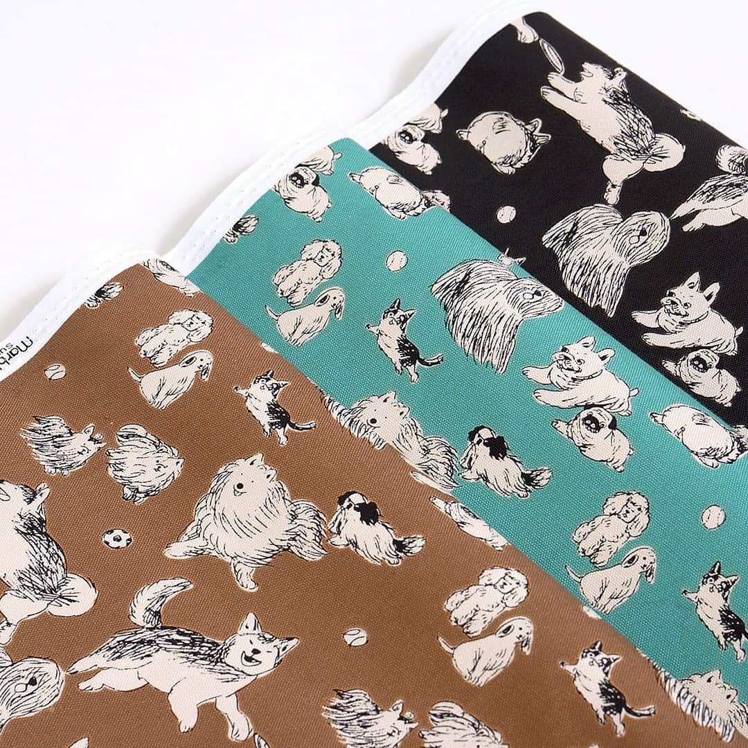 marbleSUD(マーブルシュッド) のインスタグラム：「枚方T-SITE店で販売されているインテリアファブリックに、新柄「dog run」が登場しました🐕シックなカラーリングが新鮮ですね。1m＝2,800円(税抜)。店舗では、30cmからお求めいただけます。」