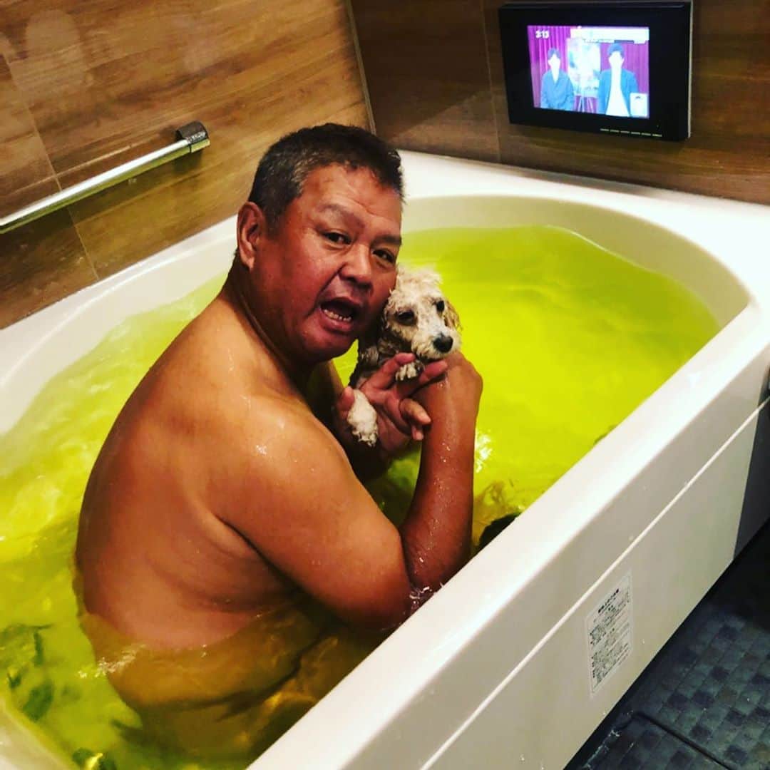 金村義明さんのインスタグラム写真 - (金村義明Instagram)「自宅戻ってアロンと風呂🛀」10月30日 15時53分 - yoshiaki_kanemura