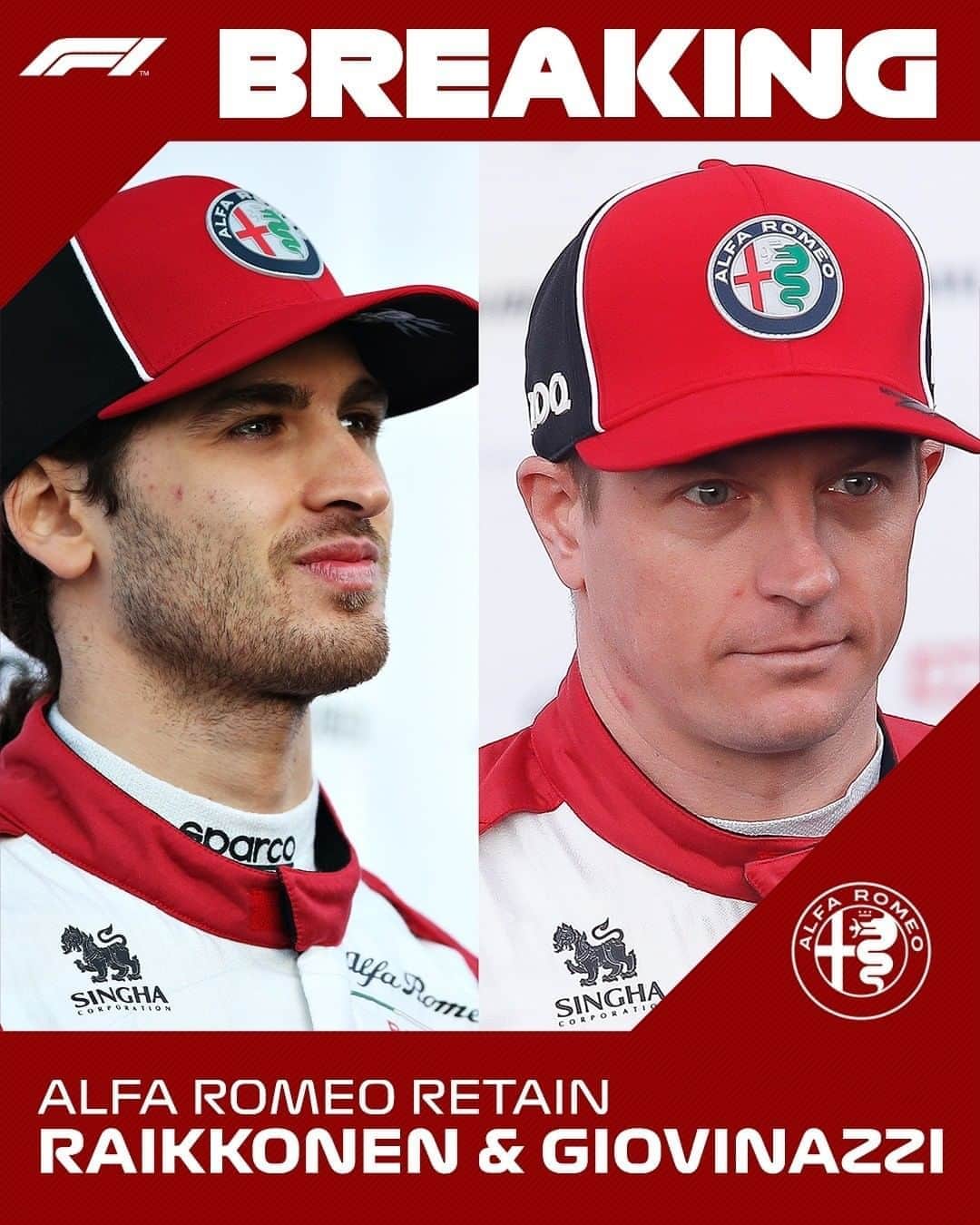 F1さんのインスタグラム写真 - (F1Instagram)「BREAKING: @alfaromeoracingorlen retain @kimimatiasraikkonen and @antogiovinazzi99 for the 2021 season ✍️  It will be the third year the two have been partnered together 🙌  #F1 #Formula1 #Kimi #Giovinazzi #AlfaRomeo」10月30日 17時01分 - f1