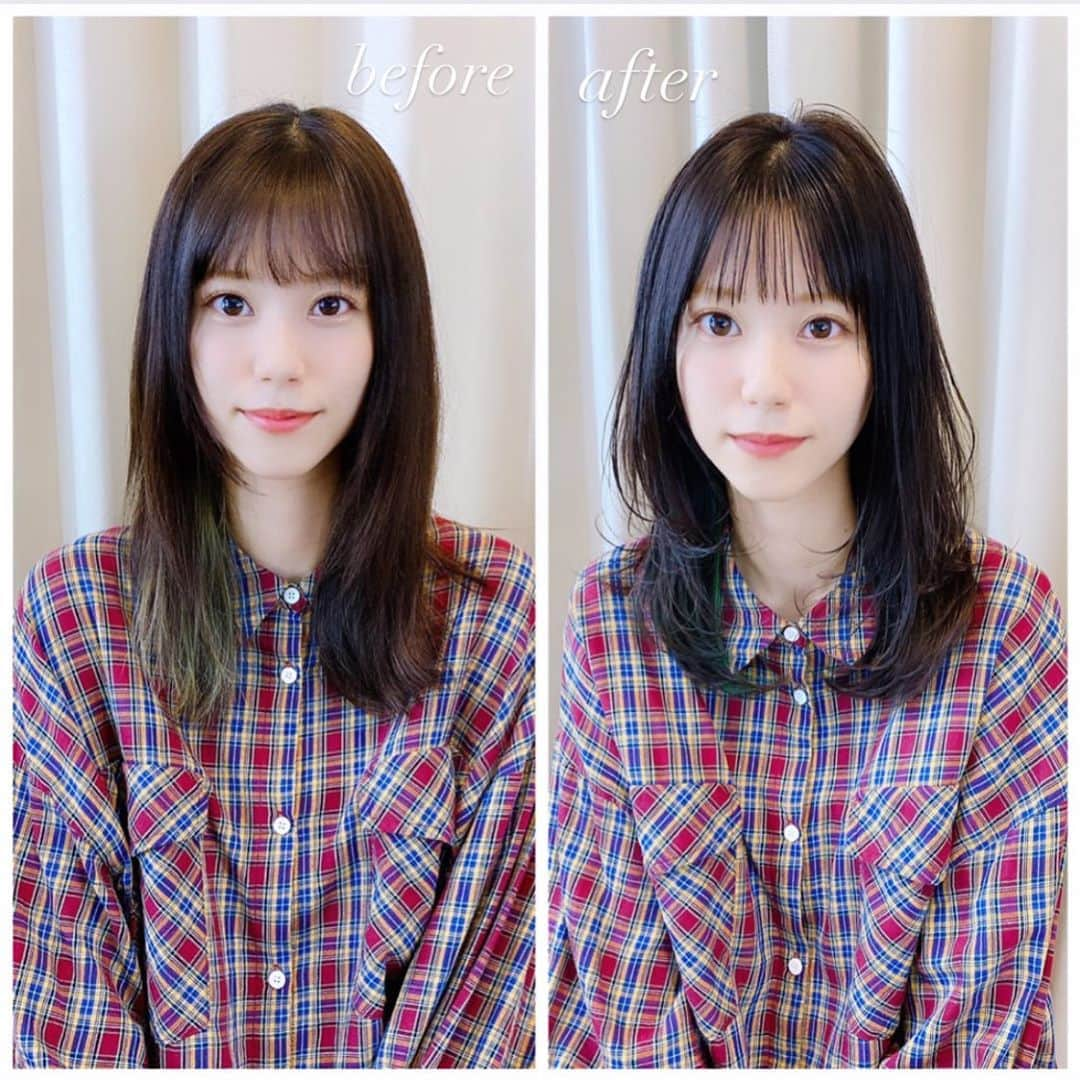 唐沢憲司さんのインスタグラム写真 - (唐沢憲司Instagram)「女優の溝口恵ちゃんご来店✂️✨ 18歳くらいの頃から担当させて頂いています^_^ カラーはインナーカラーにグリーンを足して、全体は艶っぽくラベンダーグレージュに！ハホニコトリートメントをしてサラサラにしました^_^ 前髪も眉くらいでパツッと✂️  #溝口恵 #グリーンカラー #ハホニコトリートメント #LOG #LOGSHIBUYA2」10月30日 18時20分 - log_kenjikarasawa