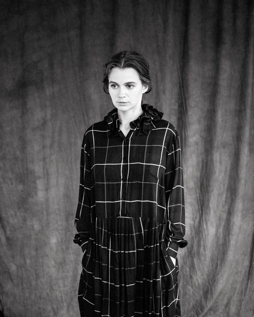 のインスタグラム：「This new tartan check, detachable ruffle collar dress is available on online and Columbia rd shop from tomorrow 🥰#Colenimo #madeinlondon #columbiaroad #rufflecollardress」