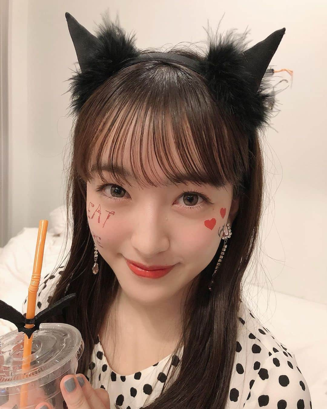 田島芽瑠さんのインスタグラム写真 - (田島芽瑠Instagram)「1日早めのハロウィン🎃👻  友達が即席で用意してくれた笑 ハロウィン気分を味わいました〜！！！」10月30日 19時31分 - meru_chan_official