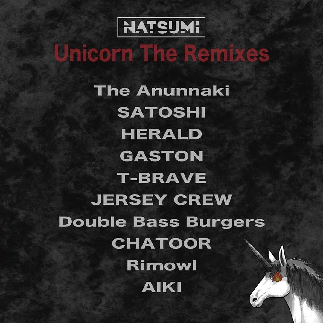 DJ NATSUMIさんのインスタグラム写真 - (DJ NATSUMIInstagram)「🎊OUT NOW🎊 【 NATSUMI - Unicorn The Remixes 】EP🦄 . Uploaded to my new spotify account! Please listen to all & follow me :) . 01 @theanunnakiofficial 🇮🇹 02 @djsatoshi_jpn 🇯🇵 03 @herald.dj 🇯🇵 04 @gaston_as_fuk_jp 🇯🇵 05 @dj_t_brave_jpn 🇯🇵 06 @wearejerseycrew 🇯🇵 07 @dbbmvsic 🇯🇵 08 @itschatoor 🇦🇺 09 @rimowl_music 🇯🇵 10 @whos_aiki 🇯🇵 . Thank you so much🦄💜」10月30日 19時59分 - dj_natsumi