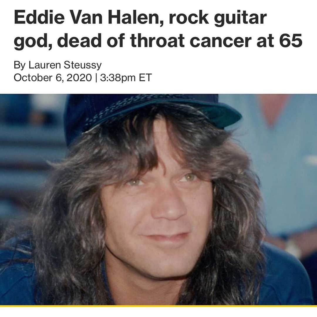 デヴィッド・スペードのインスタグラム：「Brutal.  Cant tell you how much I was into this guy and Van Halen growing up. #rip」