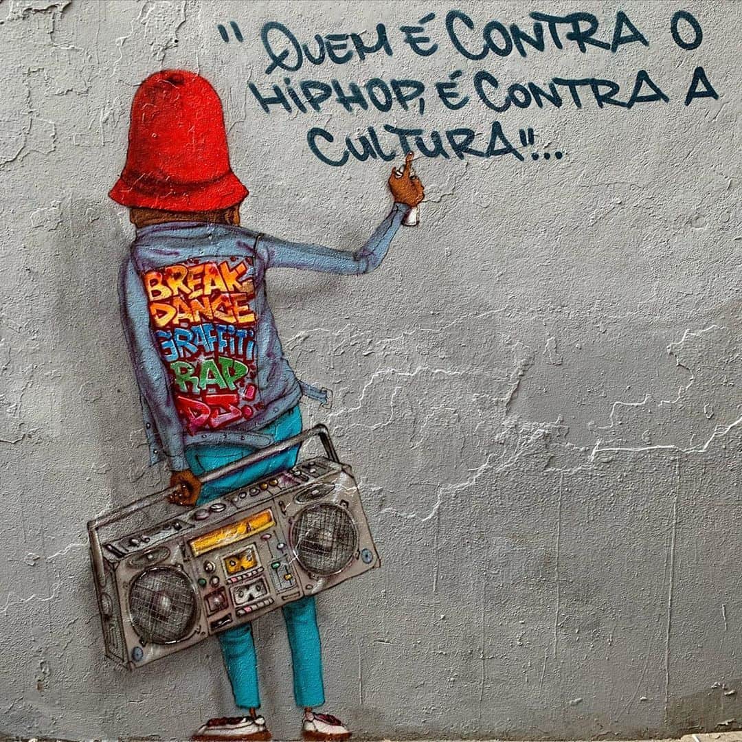 osgemeosのインスタグラム：「Como disse nosso irmão @thaideoficial !! “quem é contra o #hiphop,  é contra a cultura” #breakdance #rap #dj #graffiti #educação #hiphopsalva #saobento  #bgirls #bboys」