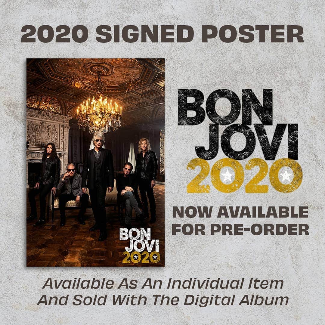 Bon Joviさんのインスタグラム写真 - (Bon JoviInstagram)「For a limited time only get your hands on a @jonbonjovi signed poster and the digital deluxe version of 2020! Link in bio.」10月7日 4時46分 - bonjovi