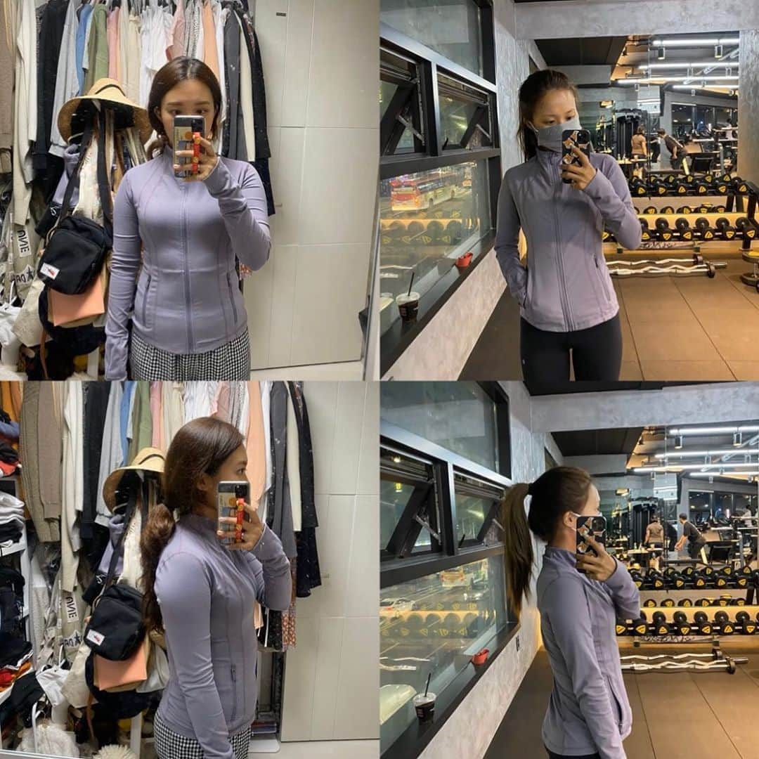 キム・ダヘのインスタグラム：「이것이 찐 비포애프터 같은옷 다른느낌^^...* 🤍 이렇게나 널널한 옷이라고요? 5월 16일... 그리고 오늘,,,」