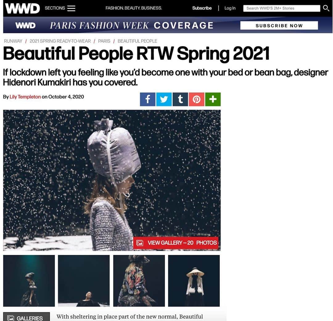 ビューティフルピープルさんのインスタグラム写真 - (ビューティフルピープルInstagram)「Check our 21SS collection & interview  on WWD : ⁠⠀ https://wwd.com/runway/spring-ready-to-wear-2021/paris/beautiful-people/review/⁠⠀ ⁠⠀ #motional⁠⠀ #ClothingInMotionToEmotion⁠⠀ #SideC⁠⠀ #Parisfashionweek⁠⁠⠀ #beautifulpeople ⁠⠀ #beautifulpeople21SS⁠⠀」10月6日 21時56分 - beautifulpeople_officialsite