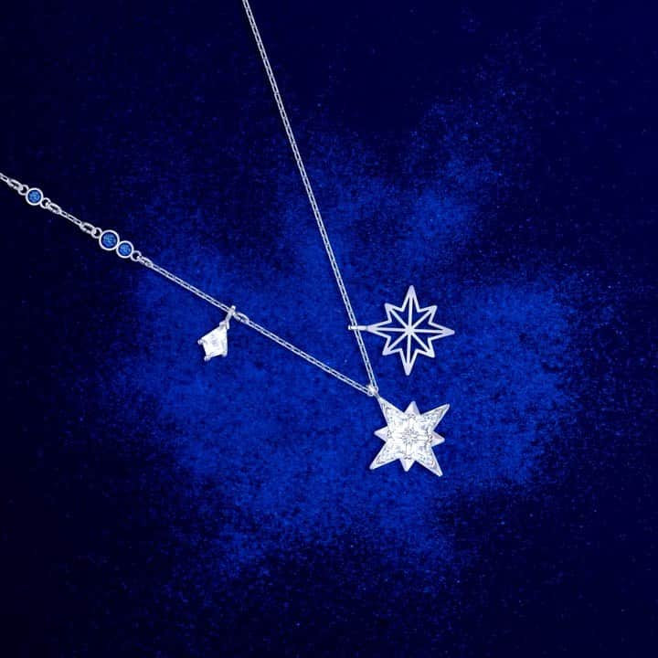 のインスタグラム：「Like a night sky shimmering with starlight, this elegant necklace casts light on Swarovski crystal craftsmanship. #Swarovski125years」