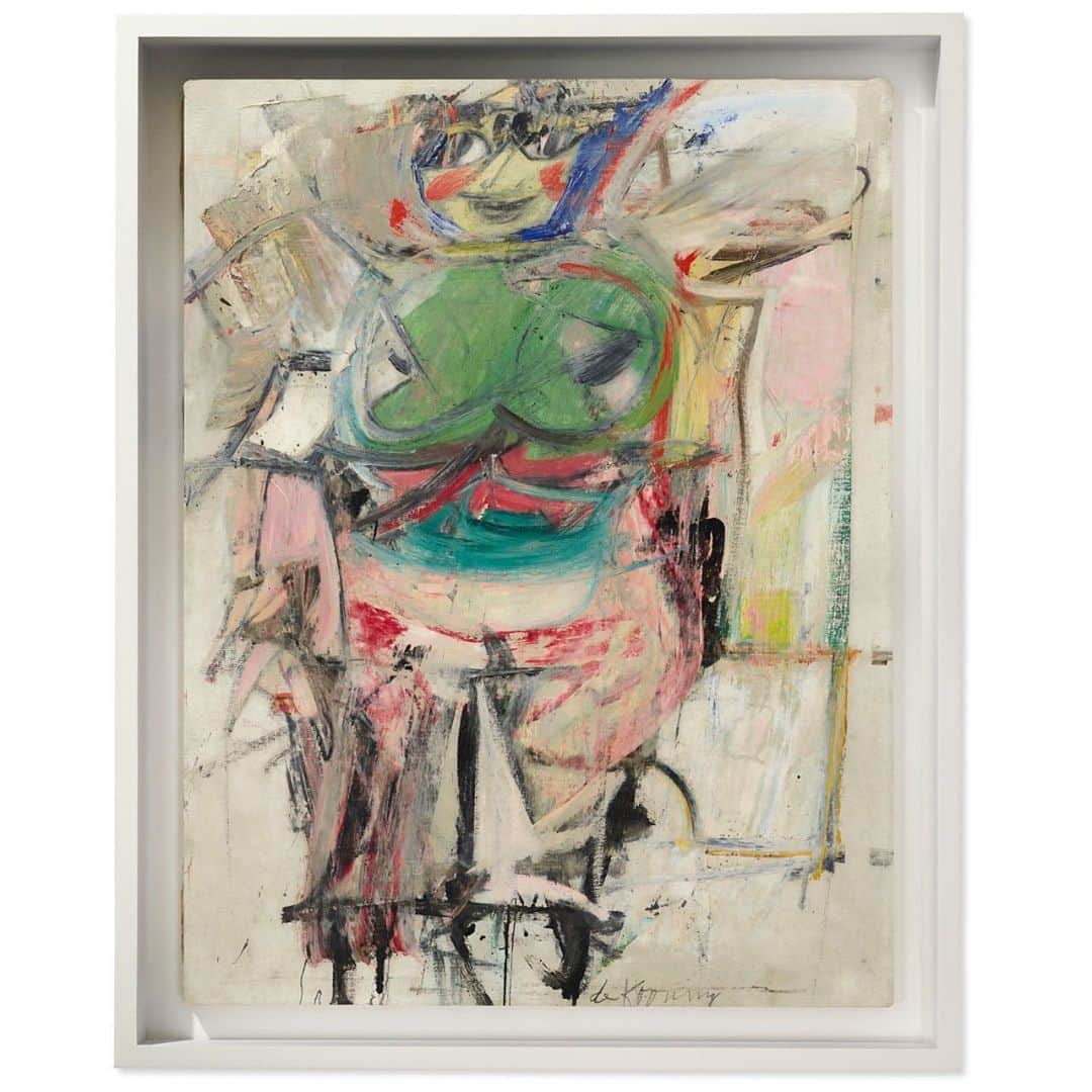 クリスティーズさんのインスタグラム写真 - (クリスティーズInstagram)「With his 'Women' paintings of the early 1950s, Willem de Kooning produced one of the most groundbreaking (and controversial) series in 20th century art.⠀ .⠀ Bearing wide, almost cartoonish eyes, rouged cheeks and a blue headscarf, the 'Woman (Green)' meets our gaze with a head-on smile — and is a highlight of our 20th Century Evening Sale being broadcast live from New York on 6 October at 7pm EST.⠀ .⠀ The artist explained his inspiration for the series came from far and wide including Mesopotamian idols in New York's Metropolitan Museum of Art, as well as a model from a Camel cigarettes advertisement.⠀ .⠀ Willem de Kooning (1904-1997), 'Woman (Green)', 1953-55. Estimate: $20,000,000-30,000,000.⠀ .⠀ Evening Sale of 20th Century Art — 6 October, New York.⠀ .⠀ #art #artist #dekooning #willemdekooning #20thcenturyart #christiesoctober2020 #eveningsale」10月6日 23時00分 - christiesinc