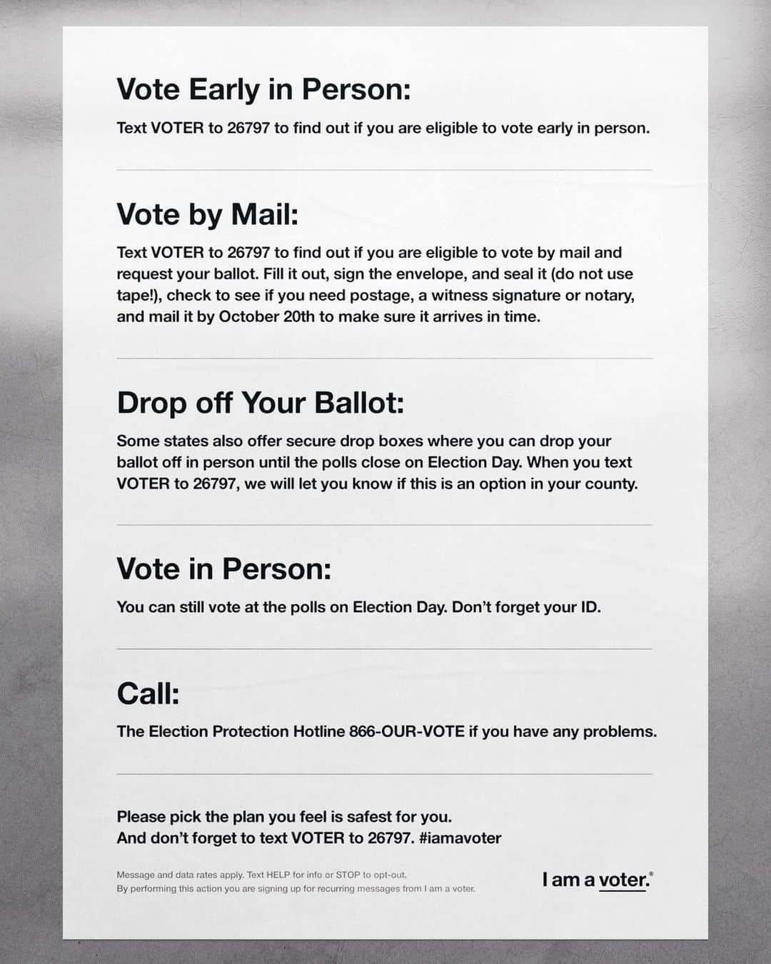 デビー・ライアンさんのインスタグラム写真 - (デビー・ライアンInstagram)「Voting szn is upon us! Let’s get you a plan to vote. Swipe → to see what’s up 💫  Basically you can just text VOTER to 26797 for more info ✨ #iamavoter @iamavoter #octobervoter」10月7日 5時30分 - debbyryan