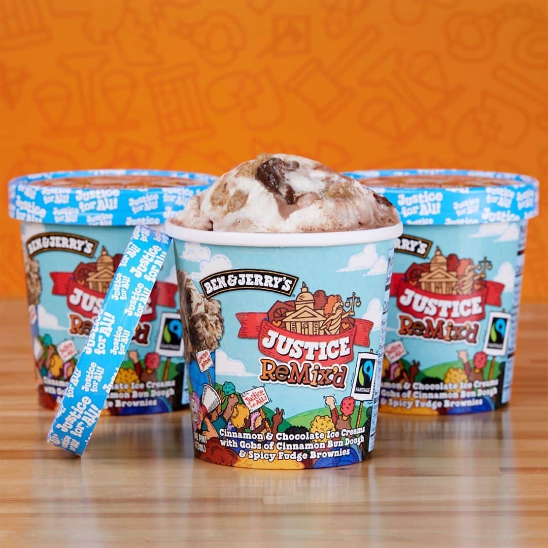Ben & Jerry'sさんのインスタグラム写真 - (Ben & Jerry'sInstagram)「We've got justice on the brain — and the spoon! 🥄 Grab Justice ReMix'd in pints and at your local Scoop Shop while it lasts! Link in bio.⁠」10月7日 0時02分 - benandjerrys