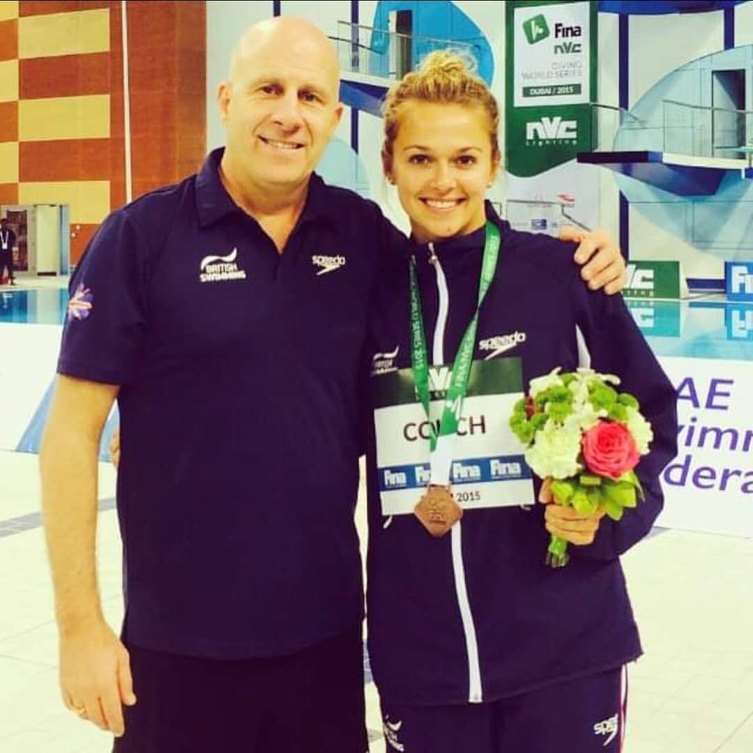 トニア・コーチのインスタグラム：「To my amazing coach @andybanks1.... Happy birthday you champ! Missing you around the pool. We miss your jokes and funny stories. Have the best day and I'm sure you are loving Australia's weather way better then here! #bestcoach #legend #GB #worldseries #medal #birthday」